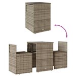 vidaXL Ensemble de bistro 3 Pièces avec coussins beige résine tressée