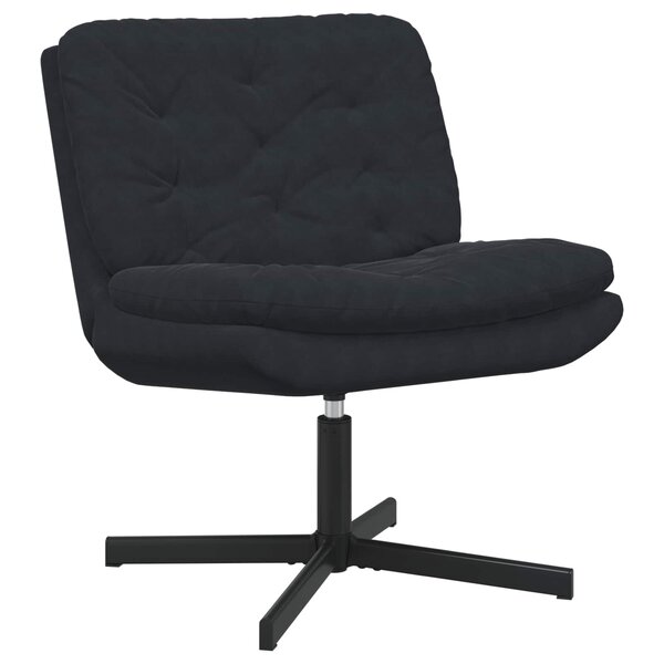vidaXL Fauteuil relaxant pivotant Noir 63 x 75 x 76 cm Velours