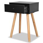 vidaXL Table de chevet 2 Pièces Bois de pin massif 40 x 30 x 61 cm Noir