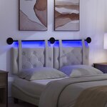 vidaXL Tête de lit suspendue Avec lumière LED Blanc Simili cuir
