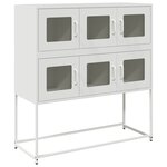 vidaXL Buffet blanc 100 5x39x107 cm acier laminé à froid
