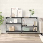 vidaXL Table console Chêne noir 150 x 29 x 76 5 cm Bois d'ingénierie