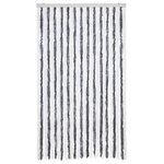 vidaXL Moustiquaire gris et blanc 118x220 cm chenille