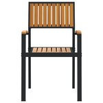 Chaises d'extérieur vidaXL 4 Pièces Empilables en Bois d'Acacia Noir et Métal
