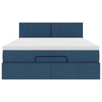 VidaXL Cadre de lit ottoman avec matelas bleu 140x200 cm tissu