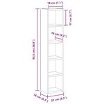 vidaXL Armoires à CD 2 Pièces Chêne fumé 21x16x93 5 cm Bois d'ingénierie