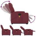 vidaXL Fauteuil inclinable de massage Rouge bordeaux Tissu