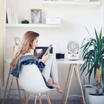 Domo ventilateur de table à télécommande 45 w blanc