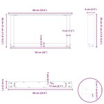 vidaXL Pieds de table basse en U 2 pièces Blanc 60 x (30-31) cm Acier