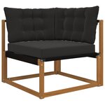 vidaXL Coussin de canapé d'extérieur 3 Pièces Noir Polyester