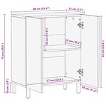 vidaXL Buffet marron 60x33x75 cm bois massif de manguier