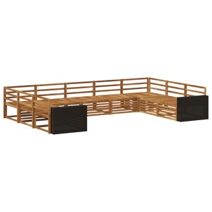 vidaXL Ensemble de canapés d'extérieur 9 Pièces Naturel