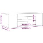 vidaXL Meuble TV avec lumières LED Noir 90x39x30 cm