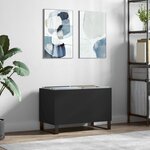 vidaXL Armoire à disques noir 74 5x38x48 cm bois d'ingénierie