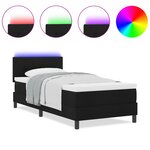 vidaXL Lit box spring avec matelas et LED Noir 100x200 cm Tissu