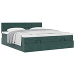 vidaXL Cadre de lit ottoman avec matelas vert foncé 160x200 cm velours