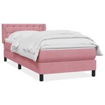 vidaXL Sommier à lattes de lit avec matelas rose 80x220 cm velours