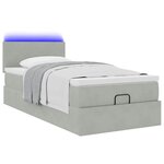 vidaXL Cadre de lit ottoman avec matelas gris clair 80x200 cm velours