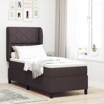 vidaXL Lit à ressorts avec matelas Marron foncé 80 x 200 cm tissu