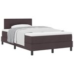 vidaXL Lit à ressorts avec tête de lit Marron foncé 120 x 200 cm tissu