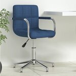 Vidaxl chaise pivotante de bureau bleu tissu
