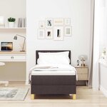 vidaXL Lit à ressorts avec matelas Marron foncé 80 x 200 cm tissu