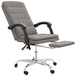 Chaise fauteuil siège pivotante de inclinable de bureau informatique étude tissu taupe 02_0024275