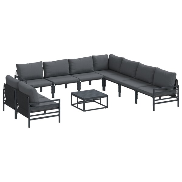 vidaXL Ensemble de canapé de jardin 10 Pièces Anthracite Acier