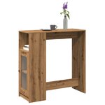 vidaXL Table de bar avec étagères chêne artisanal bois d'ingénierie
