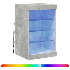 vidaXL Buffet avec lumières LED gris béton 41x37x67 cm