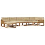 vidaXL Ensemble de canapés d'extérieur 7 Pièces Naturel et Beige