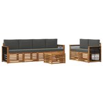 vidaXL Ensemble de canapés d'extérieur 7 pc Naturel et Anthracite