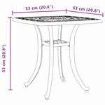 vidaXL Table de jardin blanc 53x53x53 cm aluminium coulé