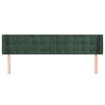 vidaXL Tête de lit avec oreilles Vert foncé 183x16x78/88 cm Velours