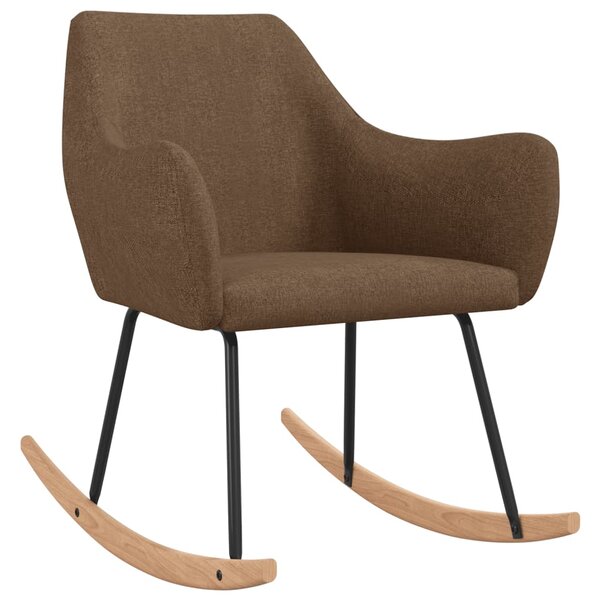 vidaXL Chaise à bascule Marron Tissu