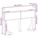 vidaXL Headboard de Rangement avec Station de Charge Chêne marron