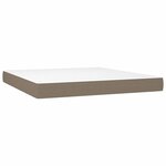 vidaXL Sommier à lattes de lit et matelas et LED Taupe 160x200cm Tissu