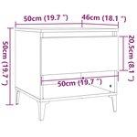 vidaXL Tables d'appoint 2 Pièces Chêne marron 50x46x50 cm Bois ingénierie
