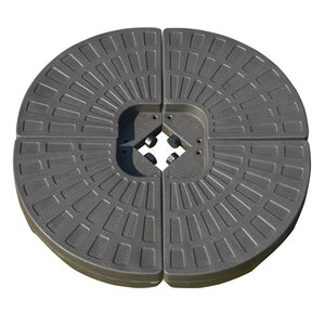 Lot de 4 poids de lestage pour parasols déportés dim. totales 100L x 100l x 10H cm HDPE café