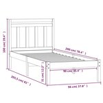 vidaXL Cadre de lit sans matelas blanc bois massif 90x200 cm