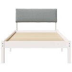 vidaXL Cadre de lit Blanc et gris clair 90 x 200 cm Bois massif en pin