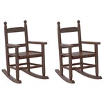 vidaXL Chaises à bascule enfants lot de 2 marron bois peuplier massif