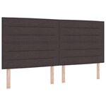 vidaXL Tête de lit LED avec bandes LED Marron foncé 200 cm tissu
