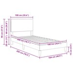 vidaXL Cadre de lit Crème 100 x 200 cm Tissu en velours côtelé