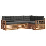 vidaXL Ensemble de canapés d'extérieur 4 pc Naturel et Anthracite