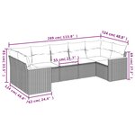 vidaXL Salon de jardin avec coussins 7 Pièces beige résine tressée