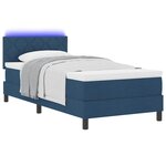 vidaXL Lit à ressorts avec matelas Bleu 90 x 200 cm tissu