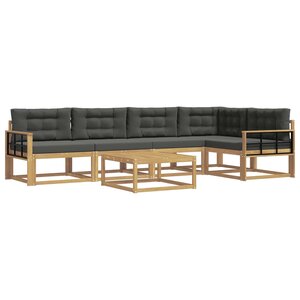 vidaXL Ensemble de canapés d'extérieur 6 pc Blanc et anthracite