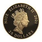 Monnaie 25 NZD  1/4 oz or pur - La Elizabeth II Lotus - BE Millésime 2021- VeraValor