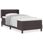 vidaXL Lit boxspring avec matelas Marron foncé 90 x 200 cm
